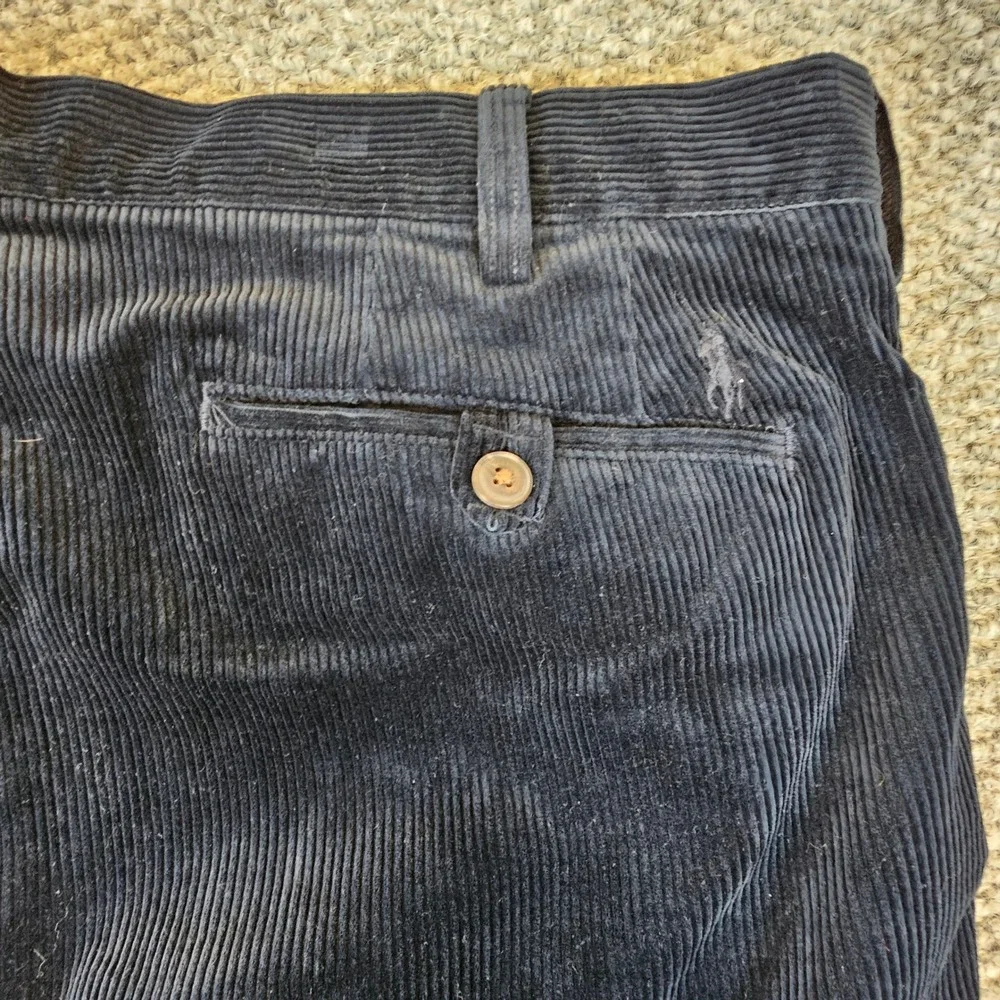 Polo Ralph Lauren Mens Navy Blue Corduroy Stretch Straight Fit Pants 38x25‎